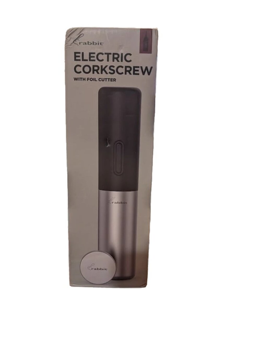 Rabbit Electric Stainless Steel Wine Opener Corkscrew w/ Foil Cutter